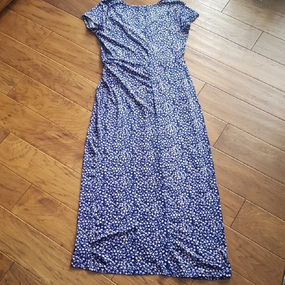 Rebel Sugar Women's Dark Blue and White Flower Faux Wrap Dress Size XL - Picture 11 of 13